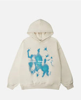 Threebooy American Streetwear Blue Print Y2K Oversized Jacket 3D Personalised Print Hoodie Fashion Punk Harajuku Couple Top Sweatshirts